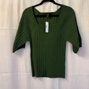 J.Crew Green Ribbed Knit Top